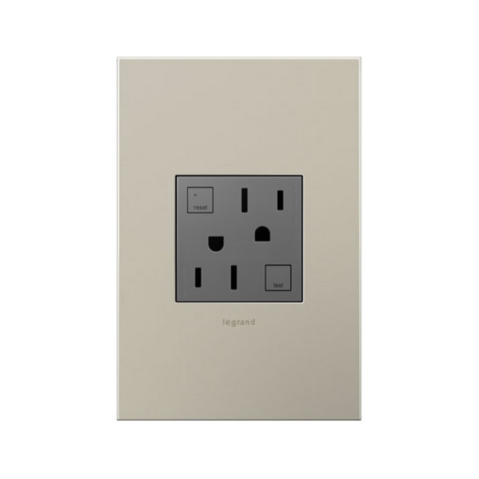 Adorne AGFTR2152 Tamper-Resistant 15A Duplex Self-Test GFCI Receptacles, 125V - Magnesium