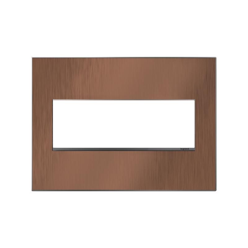 Adorne AWM Screwless Wall Plate, Copper - 3 Gang