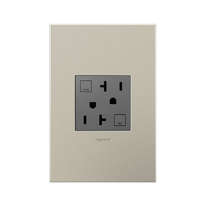 Adorne AGFTR2202 Tamper-Resistant 20A Duplex Self-Test GFCI Receptacles, 125V - Magnesium