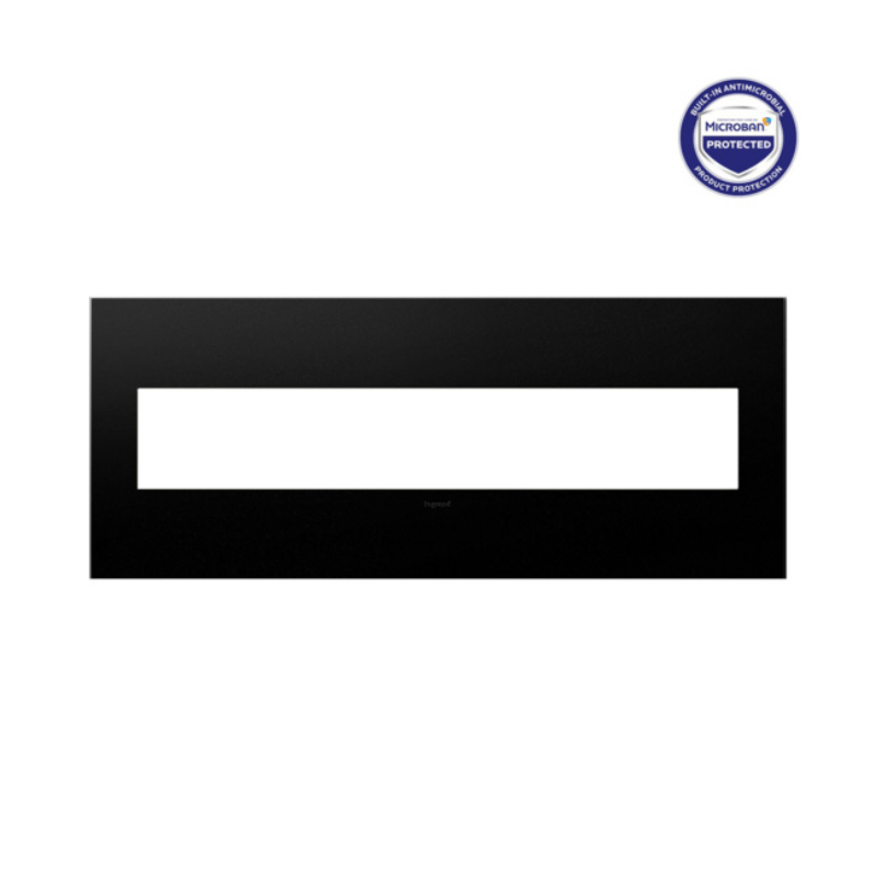 Adorne AWP Screwless Wall Plate with Microban, Graphite - 6 Gang