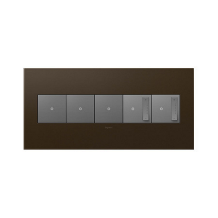 Adorne AWP Screwless Wall Plate with Microban, Bronze - 5 Gang