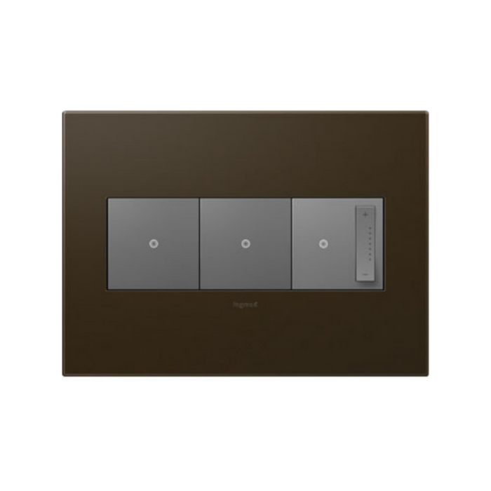 Adorne AWP Screwless Wall Plate with Microban, Bronze - 3 Gang
