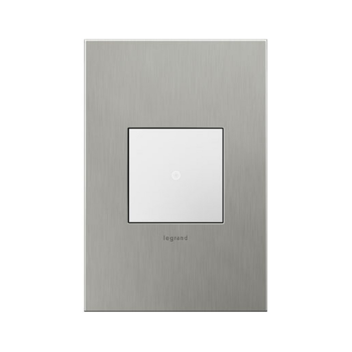 Adorne AWC Screwless Wall Plate, Brushed Stainless Steel - 1 Gang