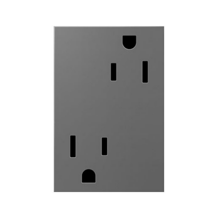 Adorne ARTR153 15A Dual Tamper-Resistant Plus-Size Outlet, 125V - Magnesium