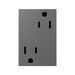 Adorne ARTR153 15A Dual Tamper-Resistant Plus-Size Outlet, 125V - Magnesium
