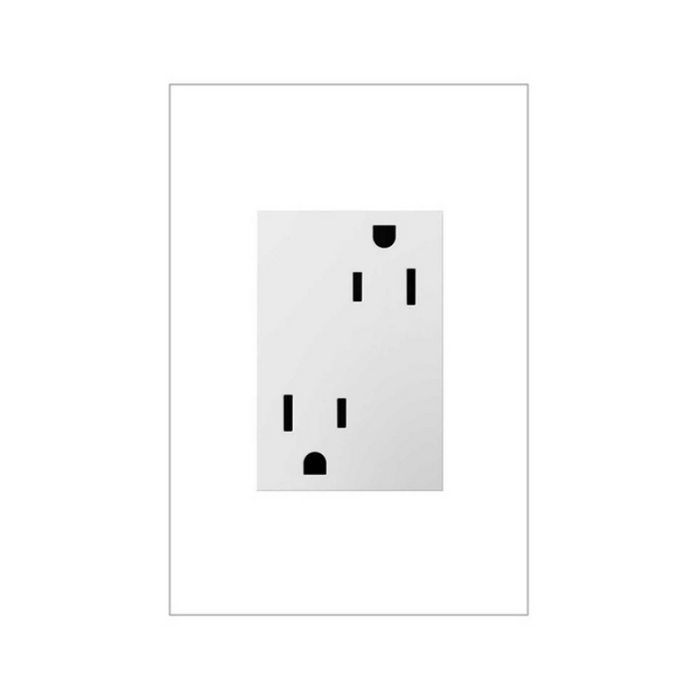 Adorne ARTR153 15A Dual Tamper-Resistant Plus-Size Outlet, 125V - White
