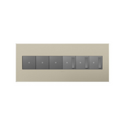 Adorne AWP Screwless Wall Plate with Microban, Titanium - 6 Gang