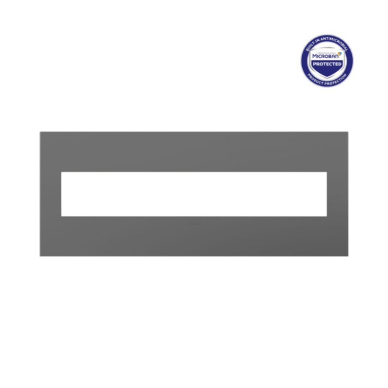 Adorne AWP Screwless Wall Plate with Microban, Magnesium - 6 Gang