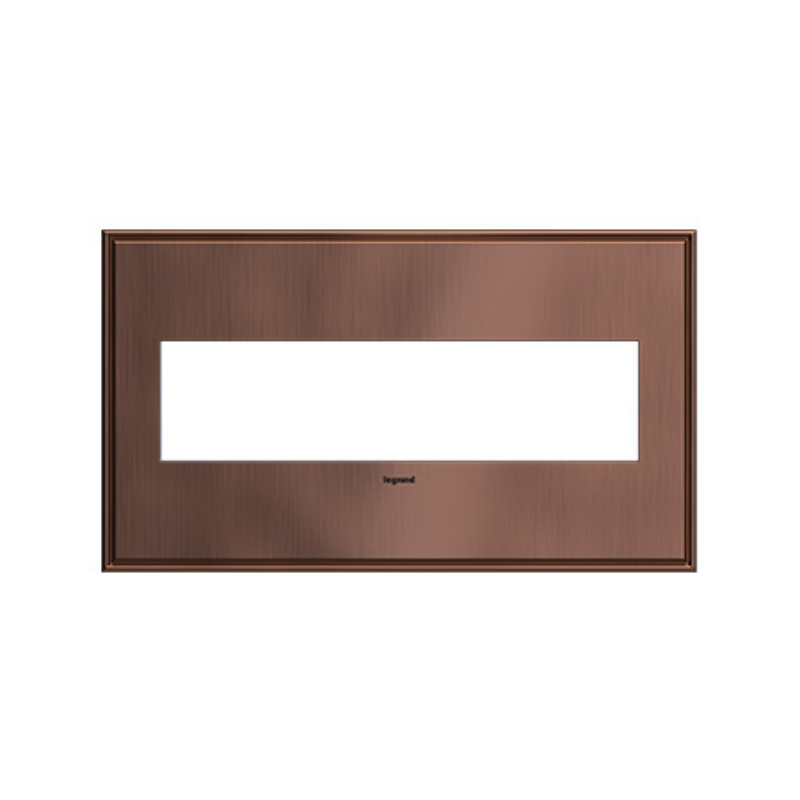Adorne AWC Screwless Wall Plate, Matte Antique Copper - 4 Gang