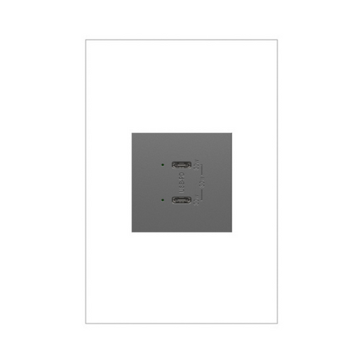 Adorne ARUSB30PD 30W Ultra-Fast Plus Power Delivery USB Type-C/C Outlet Module - Magnesium