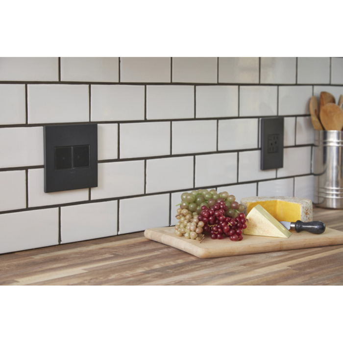 Adorne AWC Screwless Wall Plate, Satin Black