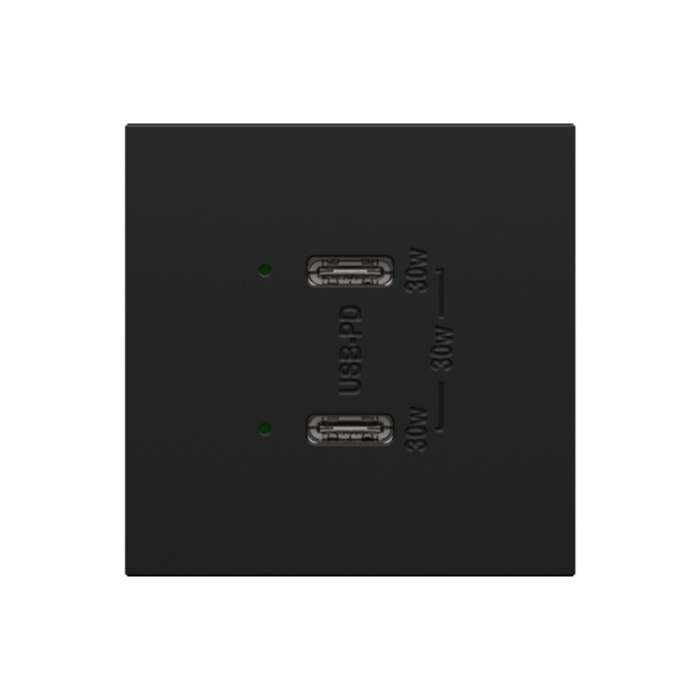 Adorne ARUSB30PD 30W Ultra-Fast Plus Power Delivery USB Type-C/C Outlet Module - Graphite