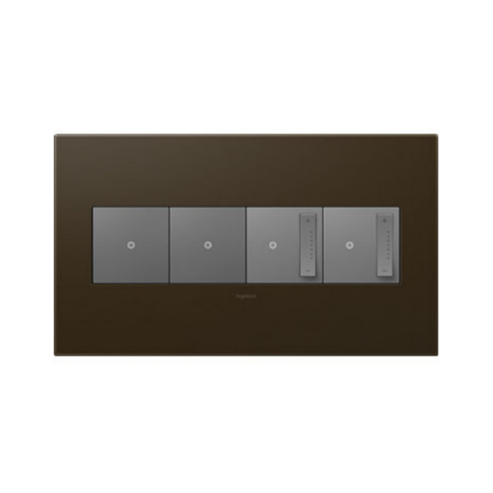 Adorne AWP Screwless Wall Plate with Microban, Bronze - 4 Gang