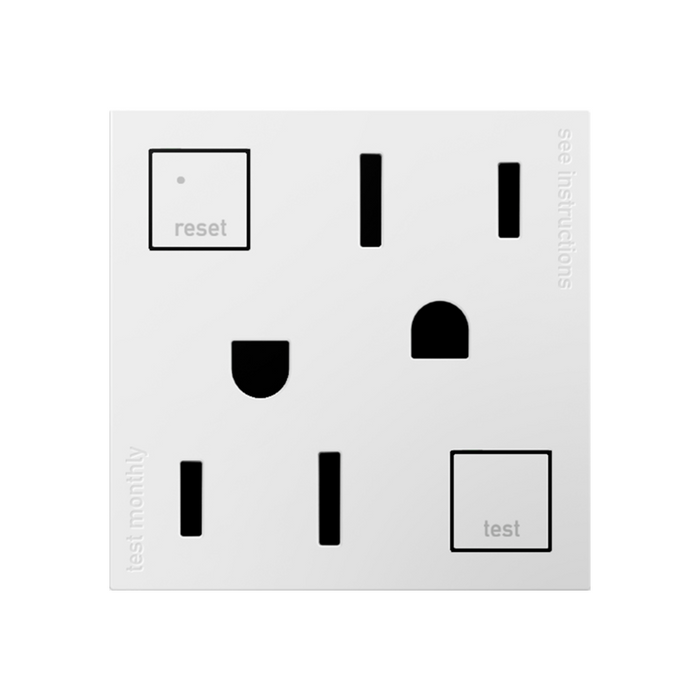 Adorne AGFTR2152 Tamper-Resistant 15A Duplex Self-Test GFCI Receptacles, 125V - White