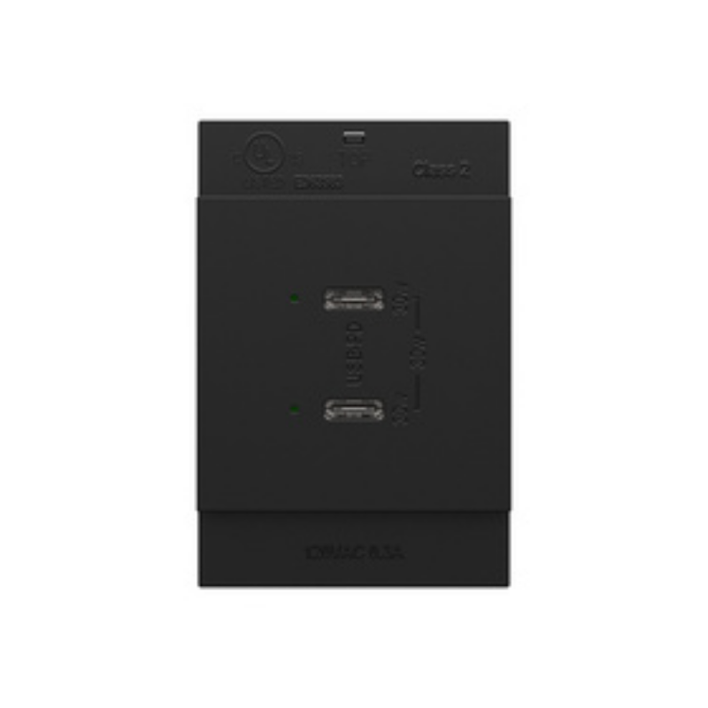 Adorne ARUSB30PD 30W Ultra-Fast Plus Power Delivery USB Type-C/C Outlet Module - Graphite