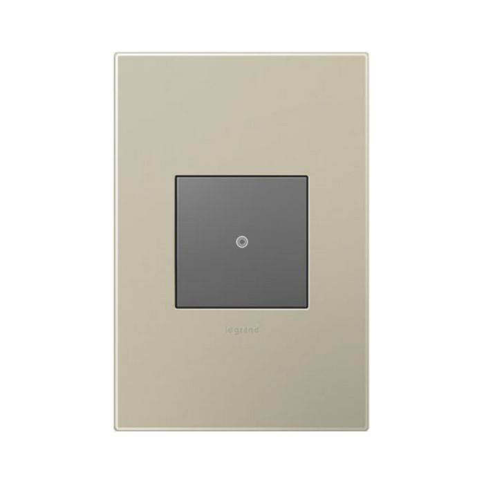 Adorne AWP Screwless Wall Plate with Microban, Titanium - 1 Gang