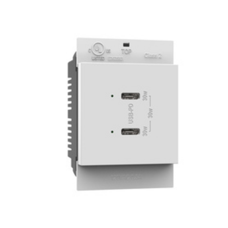 Adorne ARUSB30PD 30W Ultra-Fast Plus Power Delivery USB Type-C/C Outlet Module - White