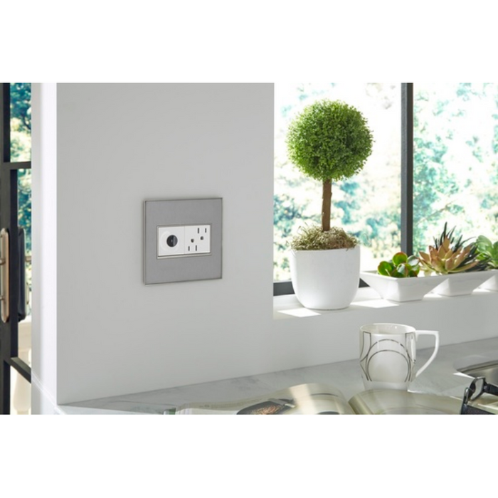 Adorne AWM Screwless Wall Plate, Brushed Stainless