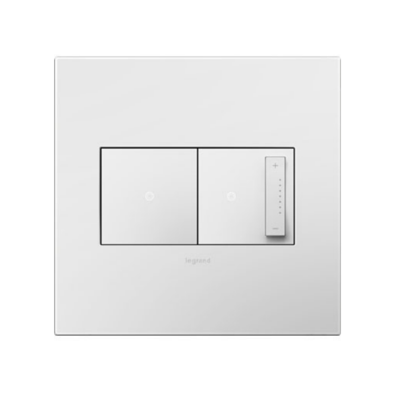 Adorne AWP Screwless Wall Plate with Microban, Gloss White on White - 2 Gang