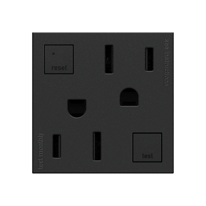 Adorne AGFTR2152 Tamper-Resistant 15A Duplex Self-Test GFCI Receptacles, 125V - Graphite