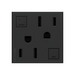 Adorne AGFTR2152 Tamper-Resistant 15A Duplex Self-Test GFCI Receptacles, 125V - Graphite