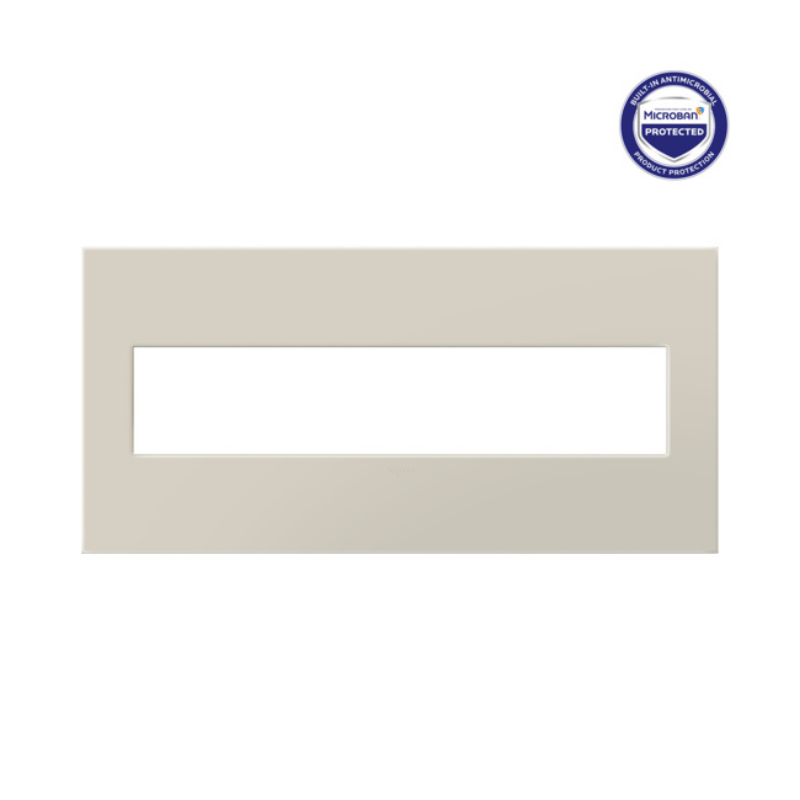 Adorne AWP Screwless Wall Plate with Microban, Oatmeal - 5 Gang