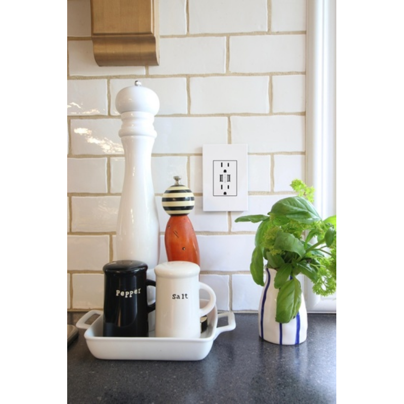 Adorne AWP Screwless Wall Plate with Microban, Matte White