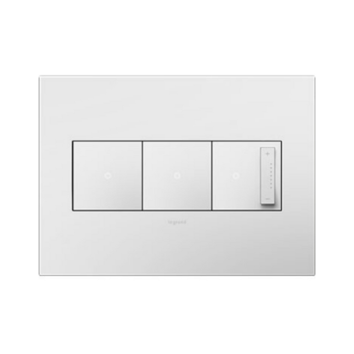 Adorne AWP Screwless Wall Plate with Microban, Gloss White on White - 3 Gang
