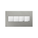 Adorne AWC Screwless Wall Plate, Brushed Stainless Steel - 4 Gang