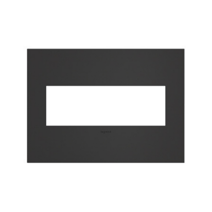 Adorne AWC Screwless Wall Plate, Satin Black - 3 Gang
