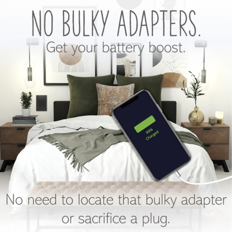 Adorne ARUSB2AC6 15W Ultra-Fast USB Type-A/C Outlet Module, 125V