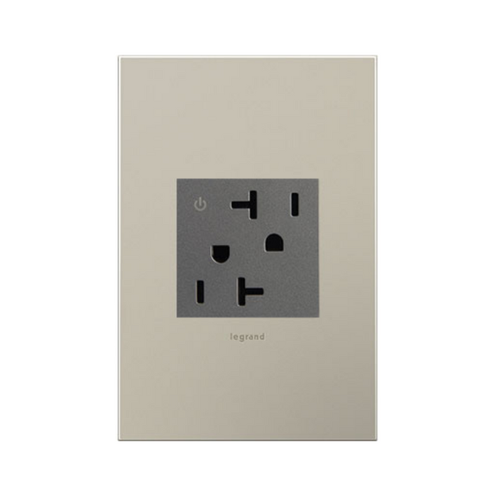 Adorne ARCD202 20A Tamper-Resistant Dual-Controlled Outlet, 125V - Magnesium