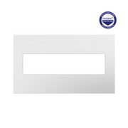 Adorne AWP Screwless Wall Plate with Microban, Matte White - 4 Gang