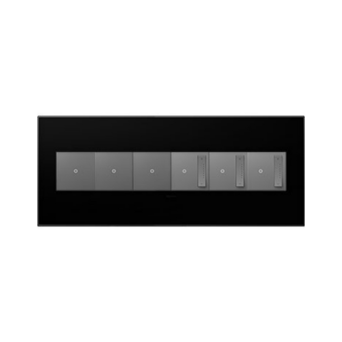 Adorne AWP Screwless Wall Plate, Black Ink - 6 Gang
