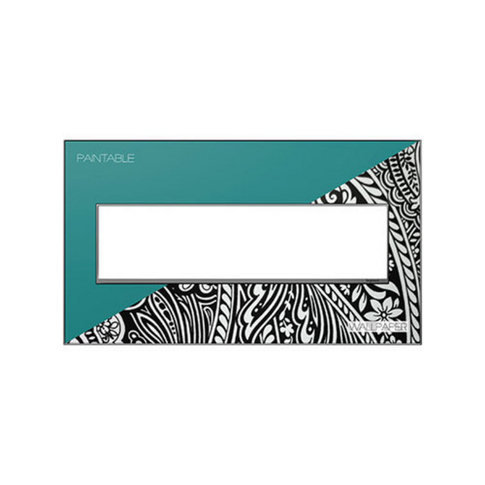 Adorne AWM Screwless Wall Plate, Custom with Magnesium Trim - 4 Gang