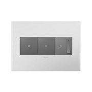 Adorne AWP Screwless Wall Plate with Microban, Matte White - 3 Gang