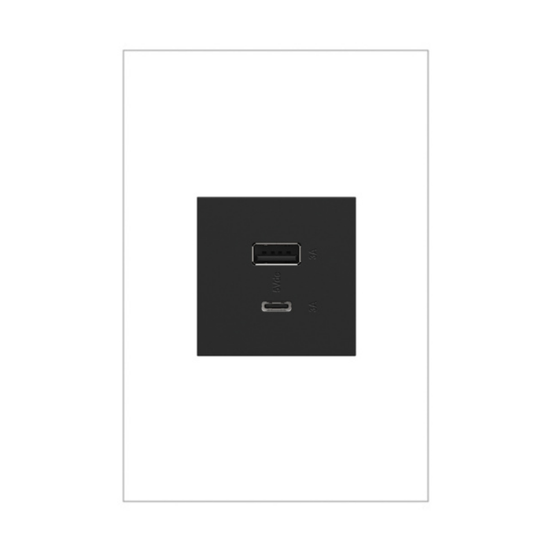 Adorne ARUSB2AC6 15W Ultra-Fast USB Type-A/C Outlet Module, 125V - Graphite