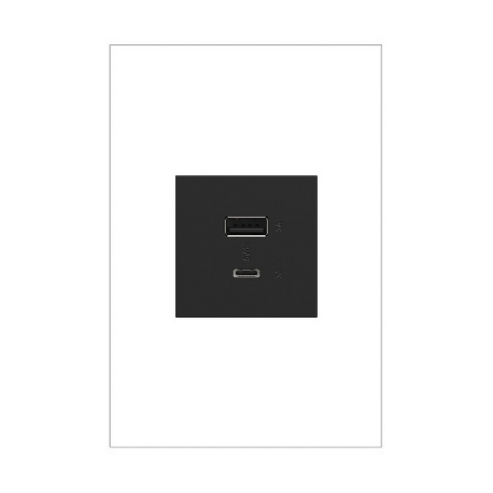 Adorne ARUSB2AC6 15W Ultra-Fast USB Type-A/C Outlet Module, 125V - Graphite