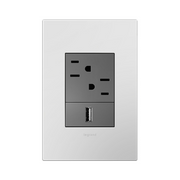 Adorne AWP Screwless Wall Plate with Microban, Matte White - 1+ Gang
