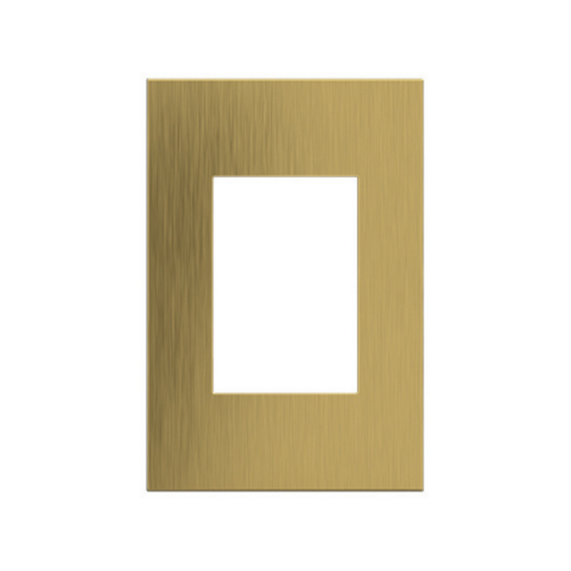 Adorne AWC Screwless Wall Plate, Brushed Satin Brass - 1+ Gang