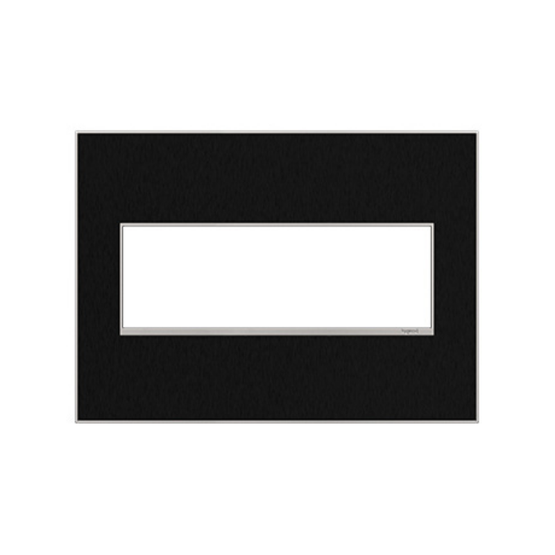 Adorne AWM Screwless Wall Plate, Black Stainless - 3 Gang
