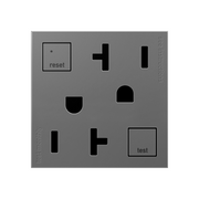 Adorne AGFTR2202 Tamper-Resistant 20A Duplex Self-Test GFCI Receptacles, 125V - Magnesium