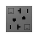 Adorne AGFTR2202 Tamper-Resistant 20A Duplex Self-Test GFCI Receptacles, 125V - Magnesium