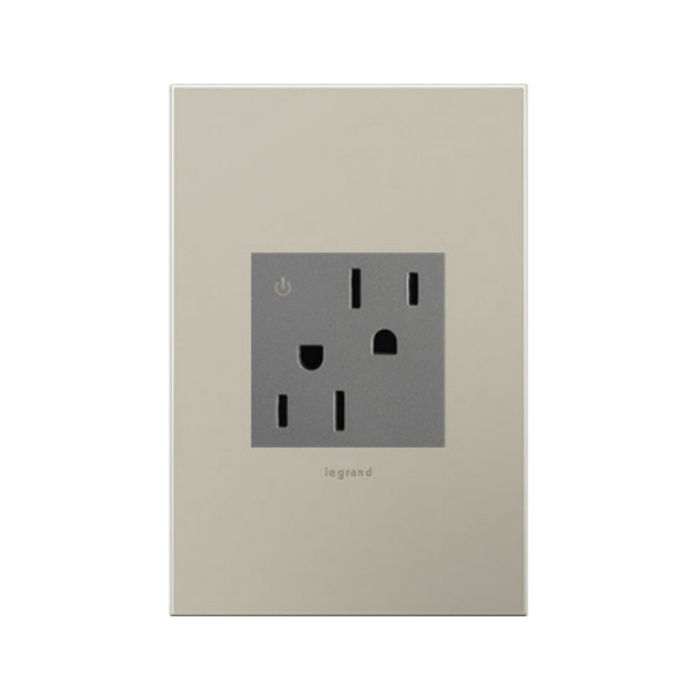 Adorne ARCD152 15A Tamper-Resistant Dual-Controlled Outlet, 125V - Magnesium
