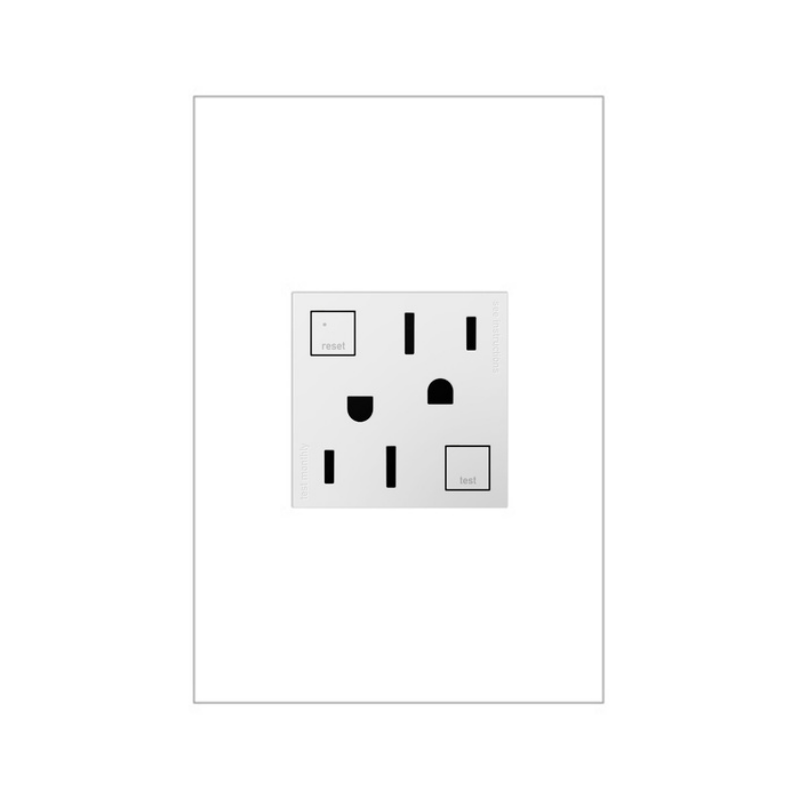 Adorne AGFTR2152 Tamper-Resistant 15A Duplex Self-Test GFCI Receptacles, 125V - White