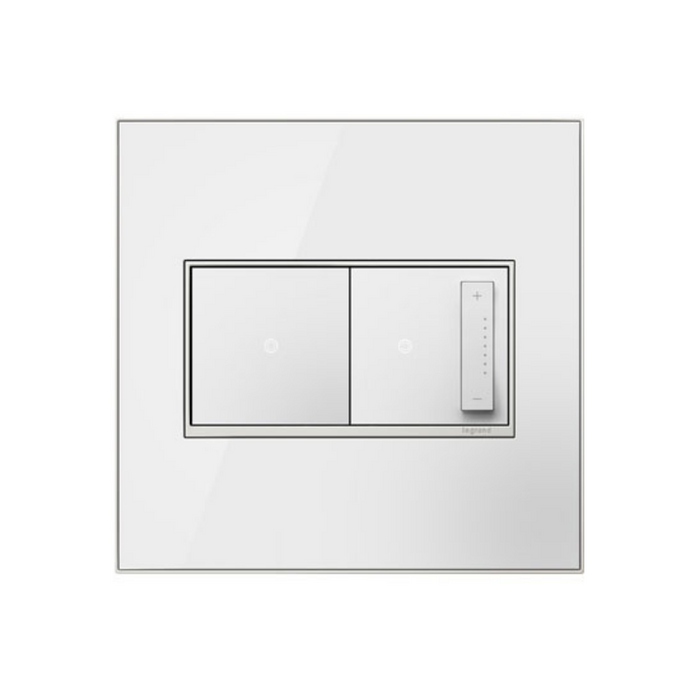 Adorne AWM Screwless Wall Plate, Mirror White - 2 Gang