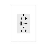 Adorne ARTRUSB206AC 15W Tamper-Resistant Ultra-Fast USB Type-A/C Outlet, 20A - White