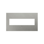 Adorne AWC Screwless Wall Plate, Brushed Stainless Steel - 4 Gang