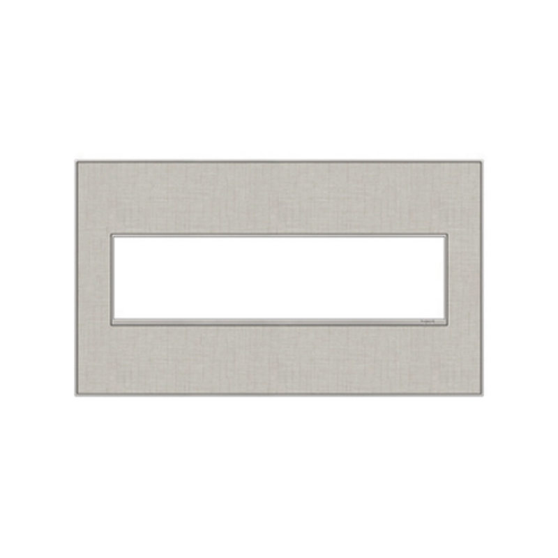 Adorne AWM Screwless Wall Plate, True Linen - 4 Gang