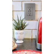 Adorne AWP Screwless Wall Plate with Microban, Magnesium